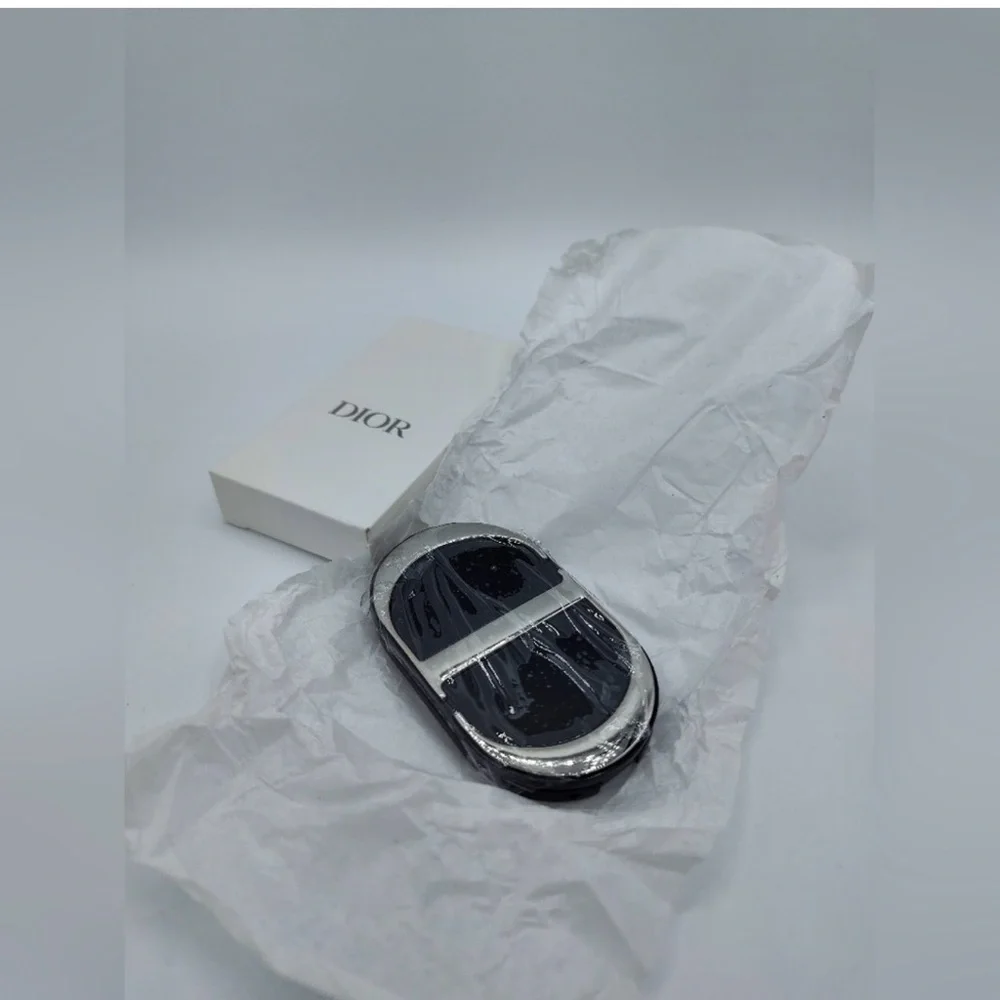 Dior Black and Silver Phone Stand + Mirror